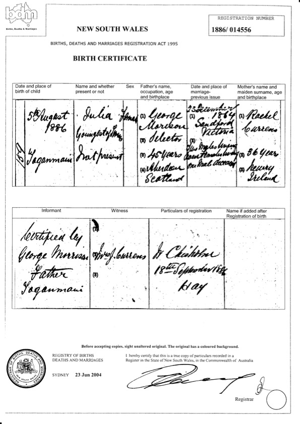 The Morison Twins of Toganmain: A Birth Certificate Mystery