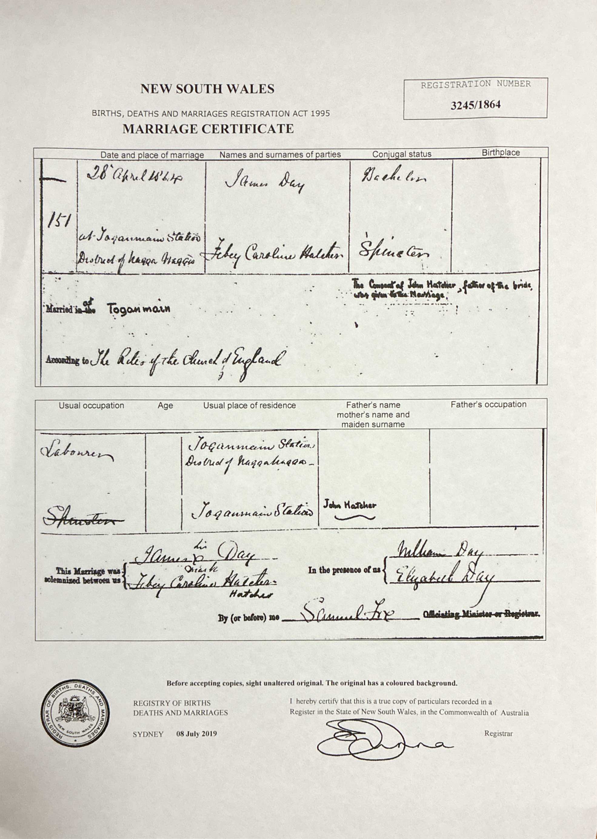 A Marriage by the River: The Story of James Day and Phoebe Hatcher