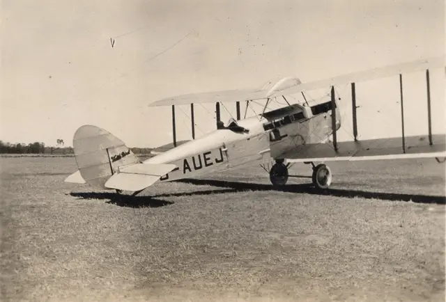 The Robertsons' aircraft after their Melbourne Cup flight, 1928