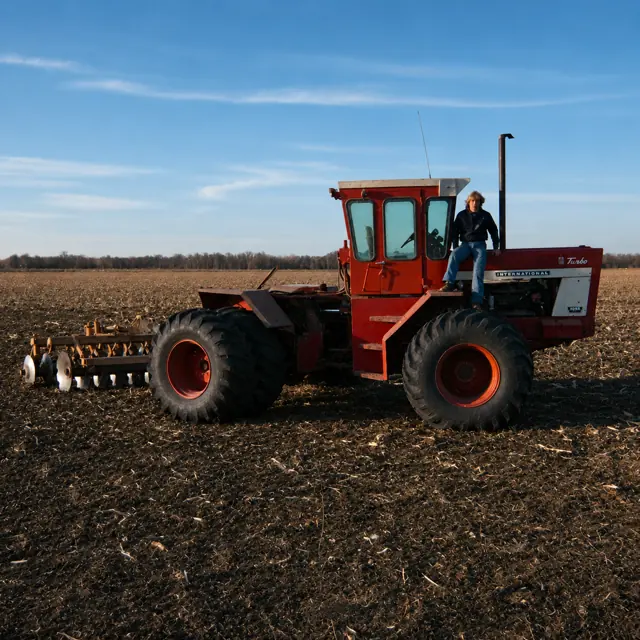 Stephen Stewart on the tractor